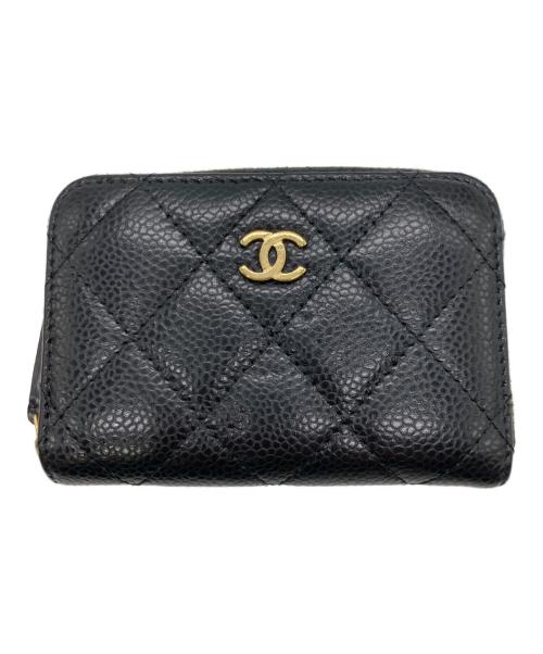 CHANEL（シャネル）CHANEL (シャネル) マトラッセジップコインケース ブラックの古着・服飾アイテム