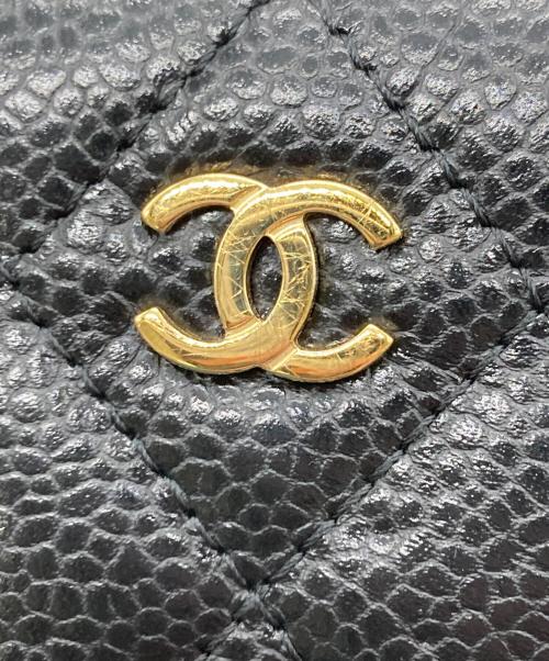 CHANEL（シャネル）CHANEL (シャネル) マトラッセジップコインケース ブラックの古着・服飾アイテム