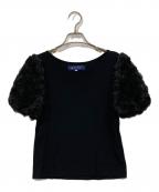 M'S GRACYエムズグレイシー）の古着「カメリアデザインカットソー」｜ブラック