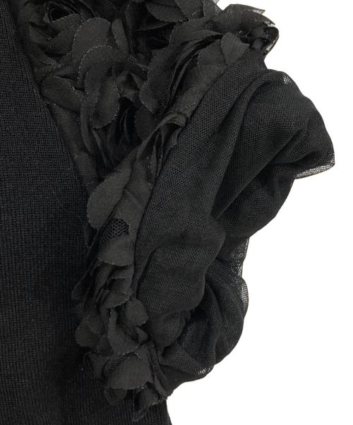 M'S GRACY（エムズグレイシー）M'S GRACY (エムズグレイシー) カメリアデザインカットソー ブラック サイズ:40の古着・服飾アイテム