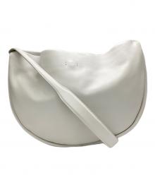 ZARA（ザラ）の古着「ハーフムーンレザークロスボディバッグ」｜ホワイト