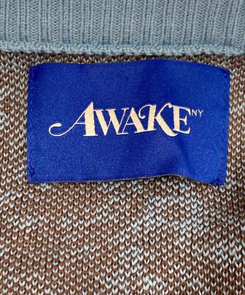 AWAKE NY（アウェイク ニューヨーク）AWAKE NY (アウェイク ニューヨーク) ペイズリーカーディガン ブルー サイズ:Sの古着・服飾アイテム
