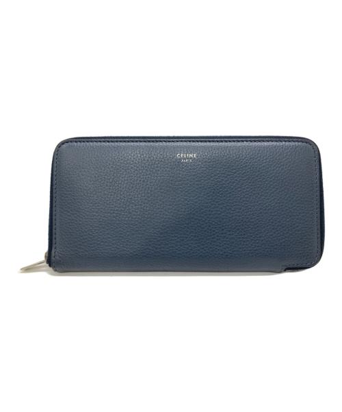 CELINE（セリーヌ）CELINE (セリーヌ) ラウンドジップ長財布 ネイビーの古着・服飾アイテム