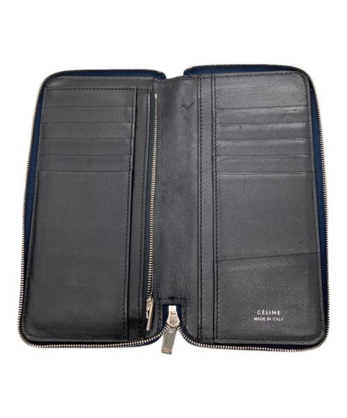 CELINE（セリーヌ）CELINE (セリーヌ) ラウンドジップ長財布 ネイビーの古着・服飾アイテム