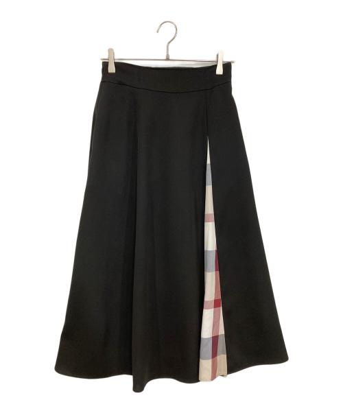 BLUE LABEL CRESTBRIDGE（ブルーレーベルクレストブリッジ）BLUE LABEL CRESTBRIDGE (ブルーレーベルクレストブリッジ) ドビークロススカート ブラック×ベージュ サイズ:38の古着・服飾アイテム