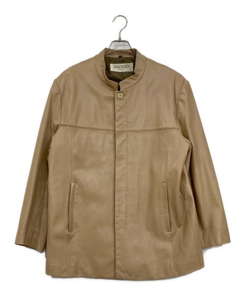 BALMAIN（バルマン）BALMAIN (バルマン) レザーコート ベージュ サイズ:LLの古着・服飾アイテム