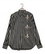 COMME des GARCONS HOMME PLUSコムデギャルソンオムプリュス）の古着「13SSスタッズストライプシャツ」｜ホワイト×ブラック