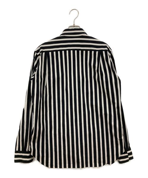 COMME des GARCONS HOMME PLUS（コムデギャルソンオムプリュス）COMME des GARCONS HOMME PLUS (コムデギャルソンオムプリュス) 13SSスタッズストライプシャツ ホワイト×ブラック サイズ:Ｓの古着・服飾アイテム