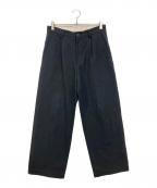 ESLOWエスロー）の古着「ONE TUCK PANTS w/STITCH」｜ネイビー