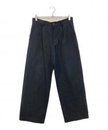 ESLOW（エスロー）の古着「ONE TUCK PANTS w/STITCH」｜ネイビー
