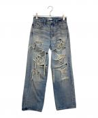 moussyマウジー）の古着「ダメージデニムパンツ」｜インディゴ