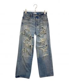 moussy（マウジー）の古着「ダメージデニムパンツ」｜インディゴ