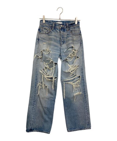 moussy（マウジー）moussy (マウジー) ダメージデニムパンツ インディゴ サイズ:24の古着・服飾アイテム