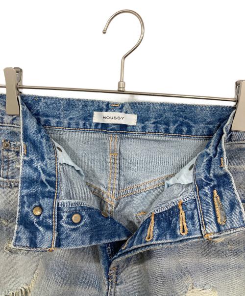 moussy（マウジー）moussy (マウジー) ダメージデニムパンツ インディゴ サイズ:24の古着・服飾アイテム