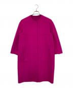 DRAWERドゥロワー）の古着「ウールリバーノーカラーコート」｜ピンク