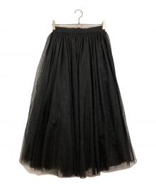 TSURU by MARIKO OIKAWA（ツルバイマリコオイカワ）の古着「チュールロングフレアスカート」｜ブラック
