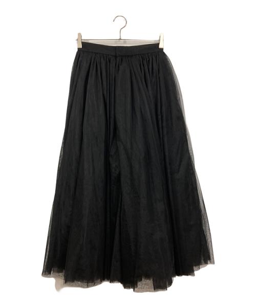 TSURU by MARIKO OIKAWA（ツルバイマリコオイカワ）TSURU by MARIKO OIKAWA (ツルバイマリコオイカワ) チュールロングフレアスカート ブラック サイズ:36の古着・服飾アイテム