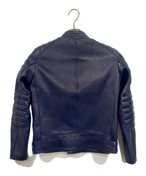 SCYE（サイ）SCYE (サイ) ダブルライダースジャケット ブルー サイズ:38の古着・服飾アイテム