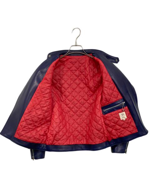 SCYE（サイ）SCYE (サイ) ダブルライダースジャケット ブルー サイズ:38の古着・服飾アイテム