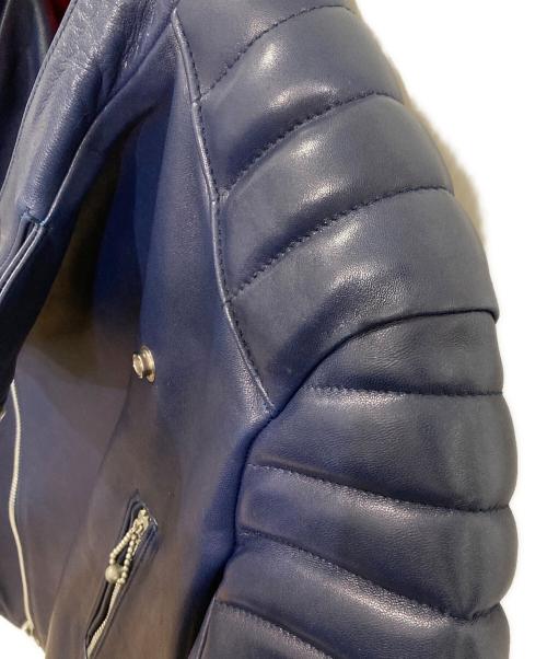 SCYE（サイ）SCYE (サイ) ダブルライダースジャケット ブルー サイズ:38の古着・服飾アイテム