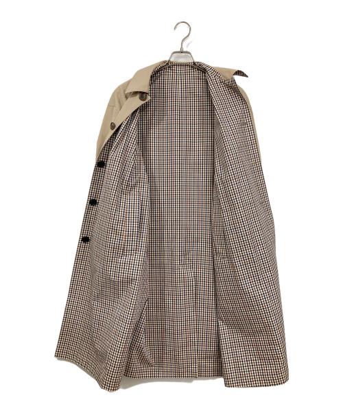 Aquascutum（アクアスキュータム）Aquascutum (アクアスキュータム) チェックリバーシブルコート ベージュ サイズ:8の古着・服飾アイテム