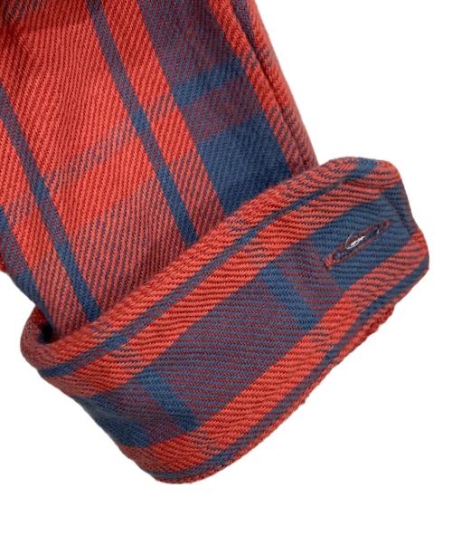 45R（フォーティファイブ・アール）45R (フォーティファイブ・アール) 日焼けネルの908オンザビーチスモック レッド サイズ:実寸サイズ参照の古着・服飾アイテム