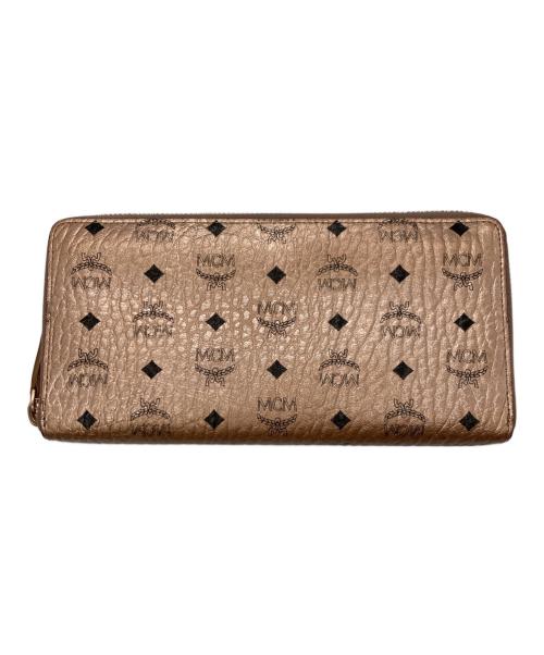 MCM（エムシーエム）MCM (エムシーエム) ラウンドファスナー長財布 ゴールドの古着・服飾アイテム