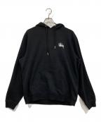stussyステューシー）の古着「裏起毛パーカー」｜ブラック