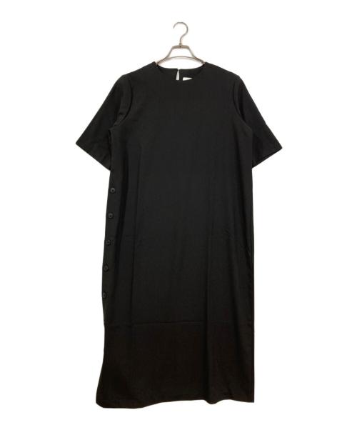 COLLAGE GALLARDAGALANTE（コラージュ ガリャルダガランテ）COLLAGE GALLARDAGALANTE (コラージュ ガリャルダガランテ) サイドボタンショートスリーブワンピース ブラック サイズ:FREE 未使用品の古着・服飾アイテム