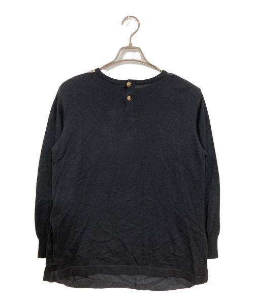 LEONARD FASHION（レオナールファッション）LEONARD FASHION (レオナールファッション) 切替花柄ニット ブラック サイズ:Mの古着・服飾アイテム