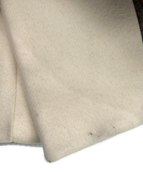 1piu1uguale3（ウノピュウノウグァーレトレ）1piu1uguale3 (ウノピュウノウグァーレトレ) クレイジーラップコート ブラウン×ホワイト サイズ:3の古着・服飾アイテム