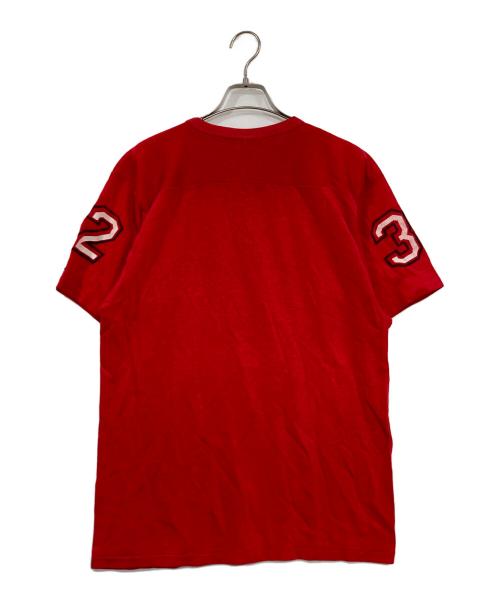 Champion（チャンピオン）Champion (チャンピオン) ナンバリングフットボールTシャツ レッド サイズ:Lの古着・服飾アイテム