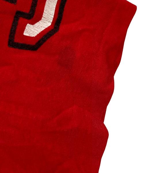 Champion（チャンピオン）Champion (チャンピオン) ナンバリングフットボールTシャツ レッド サイズ:Lの古着・服飾アイテム