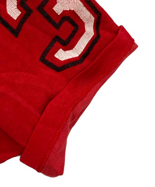 Champion（チャンピオン）Champion (チャンピオン) ナンバリングフットボールTシャツ レッド サイズ:Lの古着・服飾アイテム