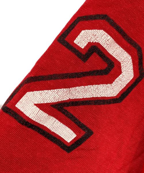 Champion（チャンピオン）Champion (チャンピオン) ナンバリングフットボールTシャツ レッド サイズ:Lの古着・服飾アイテム