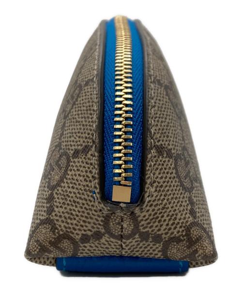 GUCCI（グッチ）GUCCI (グッチ) PVC×レザー ペンケース ベージュ×ブルーの古着・服飾アイテム