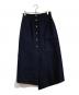 Loulou Willoughby（ルルウィルビー）の古着「ウールシルクフロント釦スカート」｜ネイビー