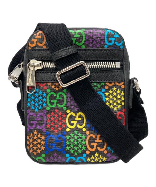 GUCCI（グッチ）GUCCI (グッチ) GGサイケデリックショルダーバッグ ブラックの古着・服飾アイテム