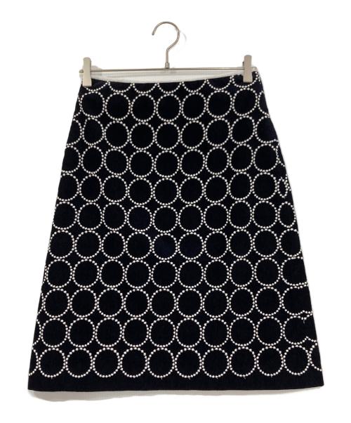 mina perhonen（ミナ ペルホネン）mina perhonen (ミナ ペルホネン) tambourine モール刺繍スカート ネイビー サイズ:36の古着・服飾アイテム