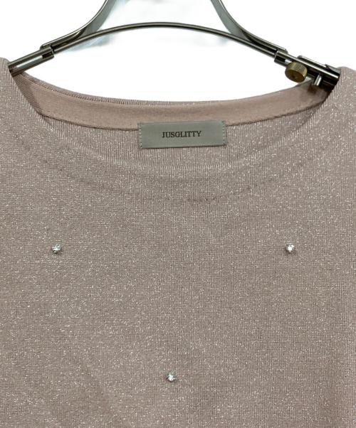 JUSGLITTY（ジャスグリッティー）JUSGLITTY (ジャスグリッティー) ビジューシャイニープルオーバー ピンク サイズ:2の古着・服飾アイテム