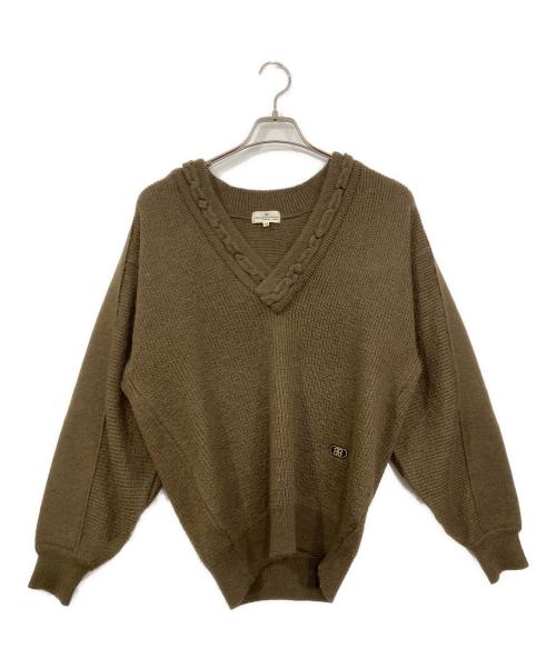 BALENCIAGA SPORTS（バレンシアガ）BALENCIAGA SPORTS (バレンシアガ) オールドVネックニット ブラウン サイズ:Mの古着・服飾アイテム