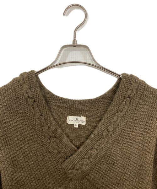 BALENCIAGA SPORTS（バレンシアガ）BALENCIAGA SPORTS (バレンシアガ) オールドVネックニット ブラウン サイズ:Mの古着・服飾アイテム