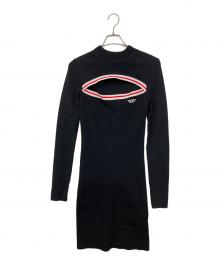 DIESEL（ディーゼル）の古着「M-NASHVILLEニットワンピース」｜ブラック×レッド