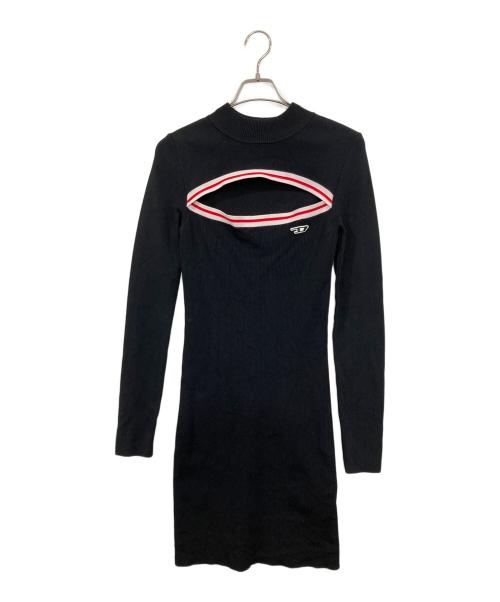 DIESEL（ディーゼル）DIESEL (ディーゼル) M-NASHVILLEニットワンピース ブラック×レッド サイズ:Ⅿの古着・服飾アイテム