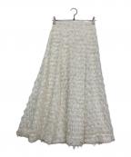 Snidelスナイデル）の古着「ジャガードフレアスカート」｜ホワイト