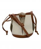 TOMORROW LAND×the dilettanteトゥモローランド×ザ・ディレッタント）の古着「巾着ショルダーバッグ」｜アイボリー×ブラウン