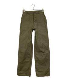 HYKE（ハイク）の古着「BACK SATIN BAKER PANTS」｜カーキ