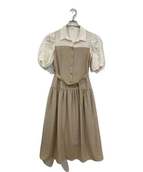 Diagram（ダイアグラム）Diagram (ダイアグラム) バイカラーワンピース ベージュ サイズ:36の古着・服飾アイテム