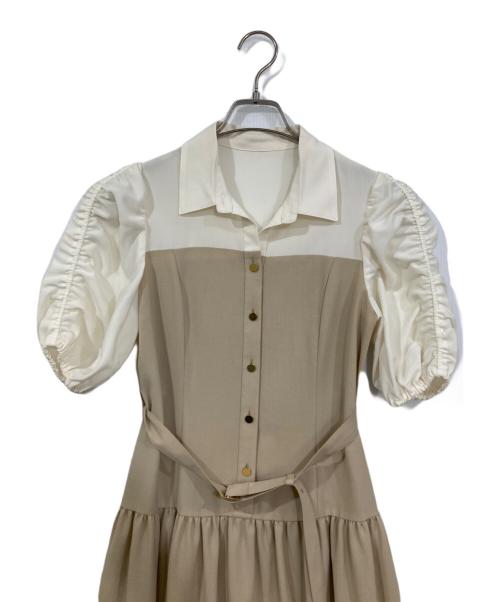 Diagram（ダイアグラム）Diagram (ダイアグラム) バイカラーワンピース ベージュ サイズ:36の古着・服飾アイテム