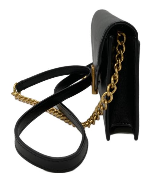 POLO RALPH LAUREN（ポロ・ラルフローレン）POLO RALPH LAUREN (ポロ・ラルフローレン) レザーチェーンショルダーバッグ ブラックの古着・服飾アイテム